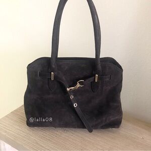 Chocolate Brown Suede Bag by Marlon